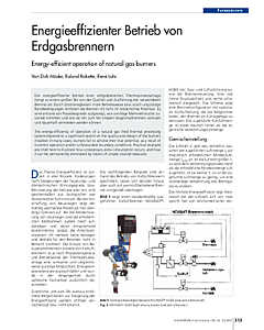 Energieeffizienter Betrieb von Erdgasbrennern