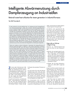 Intelligente Abwärmenutzung durch Dampferzeugung an Industrieöfen