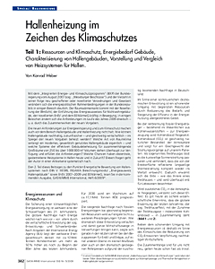 Hallenheizung im Zeichen des Klimaschutzes