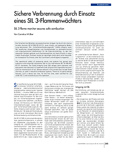 Sichere Verbrennung durch Einsatz eines SIL 3-Flammenwächters