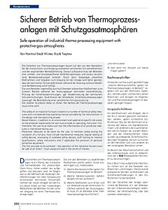 Sicherer Betrieb von Thermoprozessanlagen mit Schutzgasatmosphären