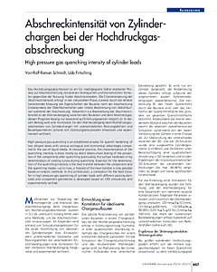 Abschreckintensität von Zylinderchargen bei der Hochdruckgasabschreckung