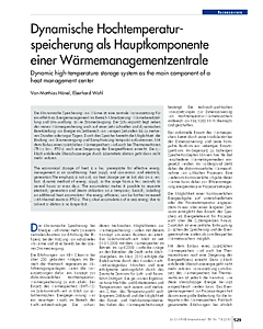 Dynamische Hochtemperaturspeicherung als Hauptkomponente einer Wärmemanagementzentrale