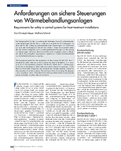 Anforderungen an sichere Steuerungen von Wärmebehandlungsanlagen