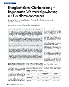 Energieeffiziente Ofenbeheizung - Regenerative Wärmerückgewinnung mit Flachflammenbrennern