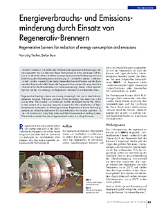 Energieverbrauchs- und Emissionsminderung durch Einsatz von Regenerativ-Brennern