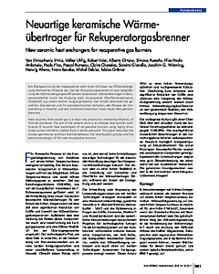 Neuartige keramische Wärmeübertrager für Rekuperatorgasbrenner