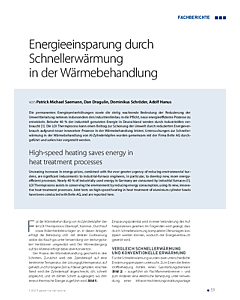 Energieeinsparung durch Schnellerwärmung in der Wärmebehandlung