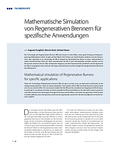 Mathematische Simulation von Regenerativen Brennern für spezifische Anwendungen