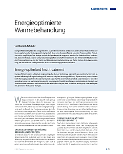 Energieoptimierte Wärmebehandlung