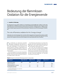 Bedeutung der flammlosen Oxidation für die Energiewende