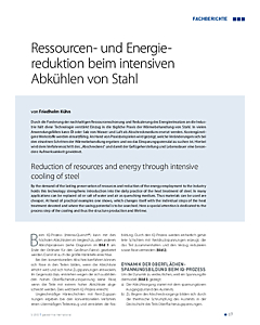 Ressourcen- und Energiereduktion beim intensiven Abkühlen von Stahl