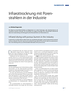 Infrarottrocknung mit Porenstrahlern in der Industrie