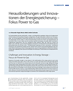 Herausforderungen und Innovationen der Energiespeicherung - Fokus Power to Gas