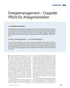 Energiemanagement – Doppelte Pflicht für Anlagenbetreiber