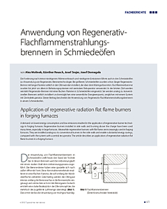 Anwendung von Regenerativ-Flachflammenstrahlungsbrennern in Schmiedeöfen