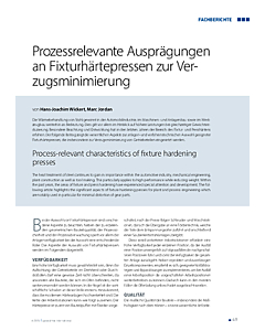 Prozessrelevante Ausprägungen an Fixturhärtepressen zur Verzugsminimierung
