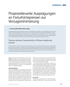 Prozessrelevante Ausprägungen an Fixturhärtepressen zur Verzugs­minimierung