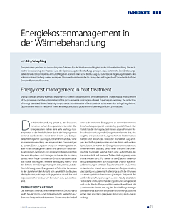 Energiekostenmanagement in der Wärmebehandlung