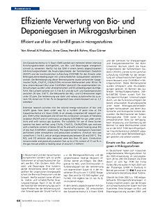 Effiziente Verwertung von Bio- und Deponiegasen in Mikrogasturbinen