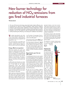 New burner technology for reduction of NOx-emissions from gas fired industrial furnaces