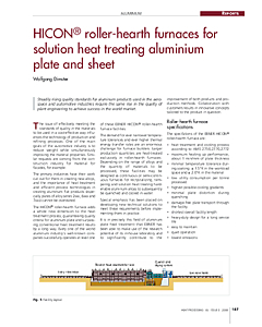 HICON® roller-hearth furnaces for solution heat treating aluminum plate and sheet