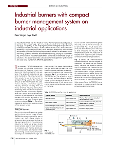 Industrial burners with compact burner management system on industrial applications