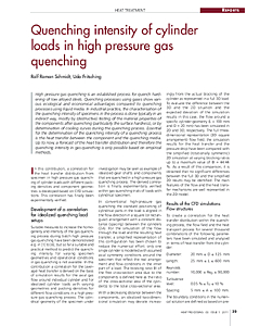 Quenching intensity of cylinder loads in high pressure gas quenching