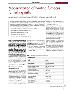 Modernization of heating furnaces for rolling mills