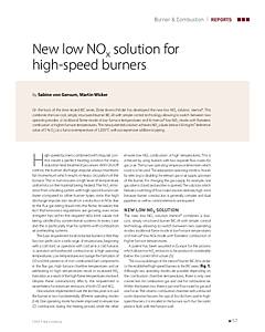 New low NOx solution for high-speed burners