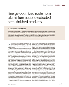 Energy-optimized route from aluminium scrap to extruded semi-finished products