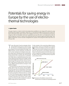 Potentials for saving energy in Europe by the use of electrothermal technologies