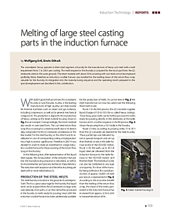 Melting of large steel casting parts in the induction furnace