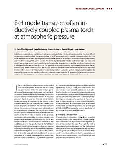E-H mode transition of an inductively coupled plasma torch at atmospheric pressure