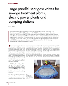 Large parallel-seat gate valves for sewage treatment plants, electric power plants and pumping stations