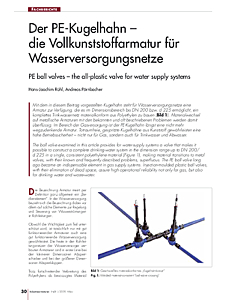 Der PE-Kugelhahn - die Vollkunststoffarmatur für Wasserversorgungsnetze