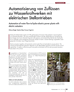 Automatisierung von Zuflüssen zu Wasserkraftwerken mit elektrischen Stellantrieben