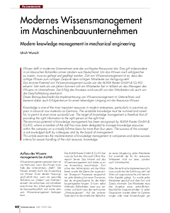 Modernes Wissensmanagement im Maschinenbauunternehmen