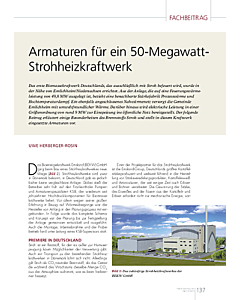 Armaturen für ein 50-Megawatt-Strohheizkraftwerk