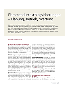Flammendurchschlagsicherungen – Planung, Betrieb, Wartung