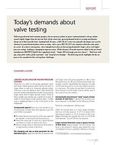 Today’s demands about valve testing