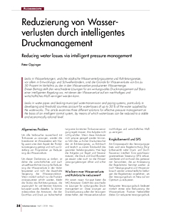 Reduzierung von Wasserverlusten durch intelligentes Druckmanagement