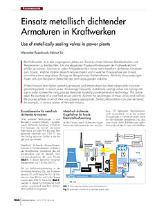 Einsatz metallisch dichtender Armaturen in Kraftwerken