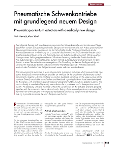 Pneumatische Schwenkantriebe mit grundlegend neuem Design