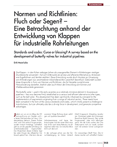 Normen und Richtlinien: Fluch oder Segen? - Eine Betrachtung anhand von Klappen für industrielle Rohrleitungen