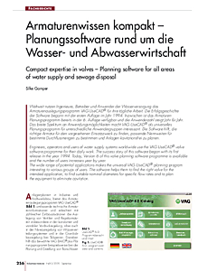 Armaturenwissen kompakt - Planungssoftware rund um die Wasser- und Abwasserwirtschaft