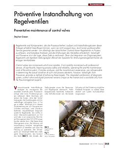 Präventive Instandhaltung von Regelventilen