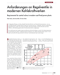 Anforderungen an Regelventile in modernen Kohlekraftwerken