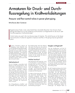 Armaturen für Druck- und Durchflussregelung in Kraftwerksleitungen