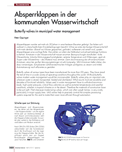Absperrklappen in der kommunalen Wasserwirtschaft